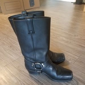 Frye Tall Harness Boots Black Motorcycle 10 Riding